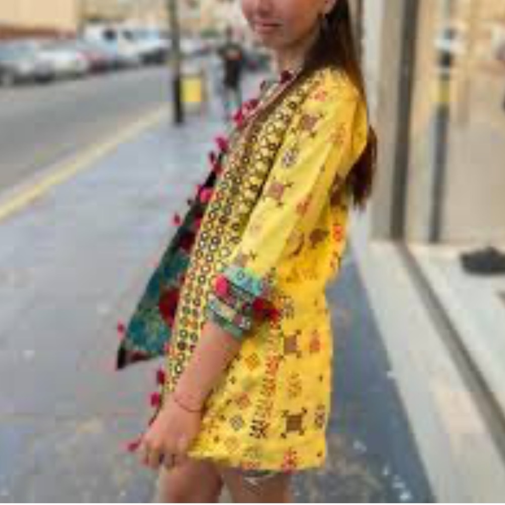 Anthropologie Rapsodia Embroidered Jacket Blazer Boho Festival